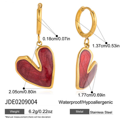 18K Gold Heart Stopper Red Pendant Necklace