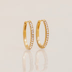 18K Gold Minimalist Bling Huggie Earrings Ear Cuffs Set