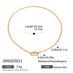 18K Gold Carabiner Paperclip Cuban Link Cable Chain Charm Necklace