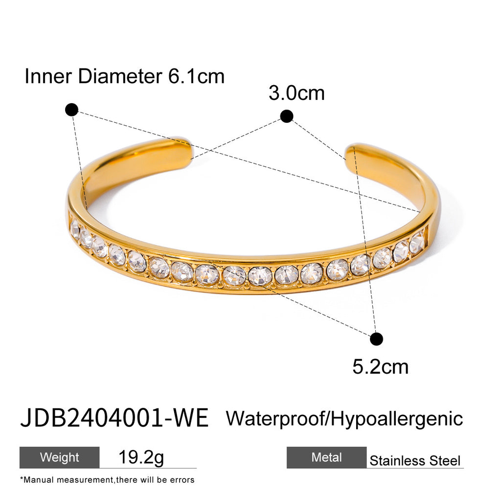 18K Gold Waterproof Elegant Pearl Hand Chain Bracelet