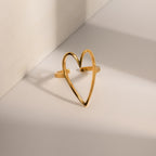 18K Gold Bold Heart Statement Ring