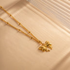 18K Gold Bow Necklace