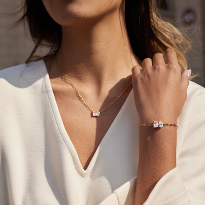 18K Gold Perfect Match Paperclip Chain Dainty Bracelet