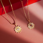 18K Gold Scarlet Love Red Heart Pendant Necklace