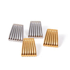 18K Gold Trendy Ribbed Plate Stud Earrings