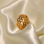 18K Gold Status Watch Band Chain Ring