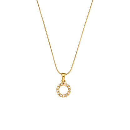 18K Gold Pearl Initial Pendant Necklace