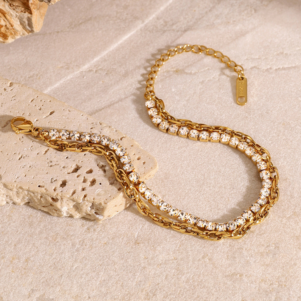 18K Gold Tennis Chain Bracelet