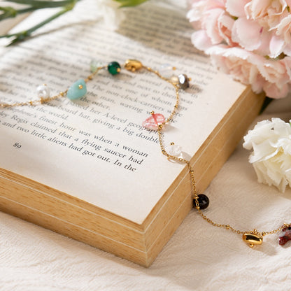 18K Gold Sunkissed Memory Color Beads Chain Bracelet