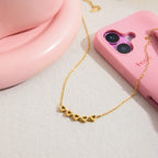 18K Gold Starry Hearts Double Chain Layered Necklace Set