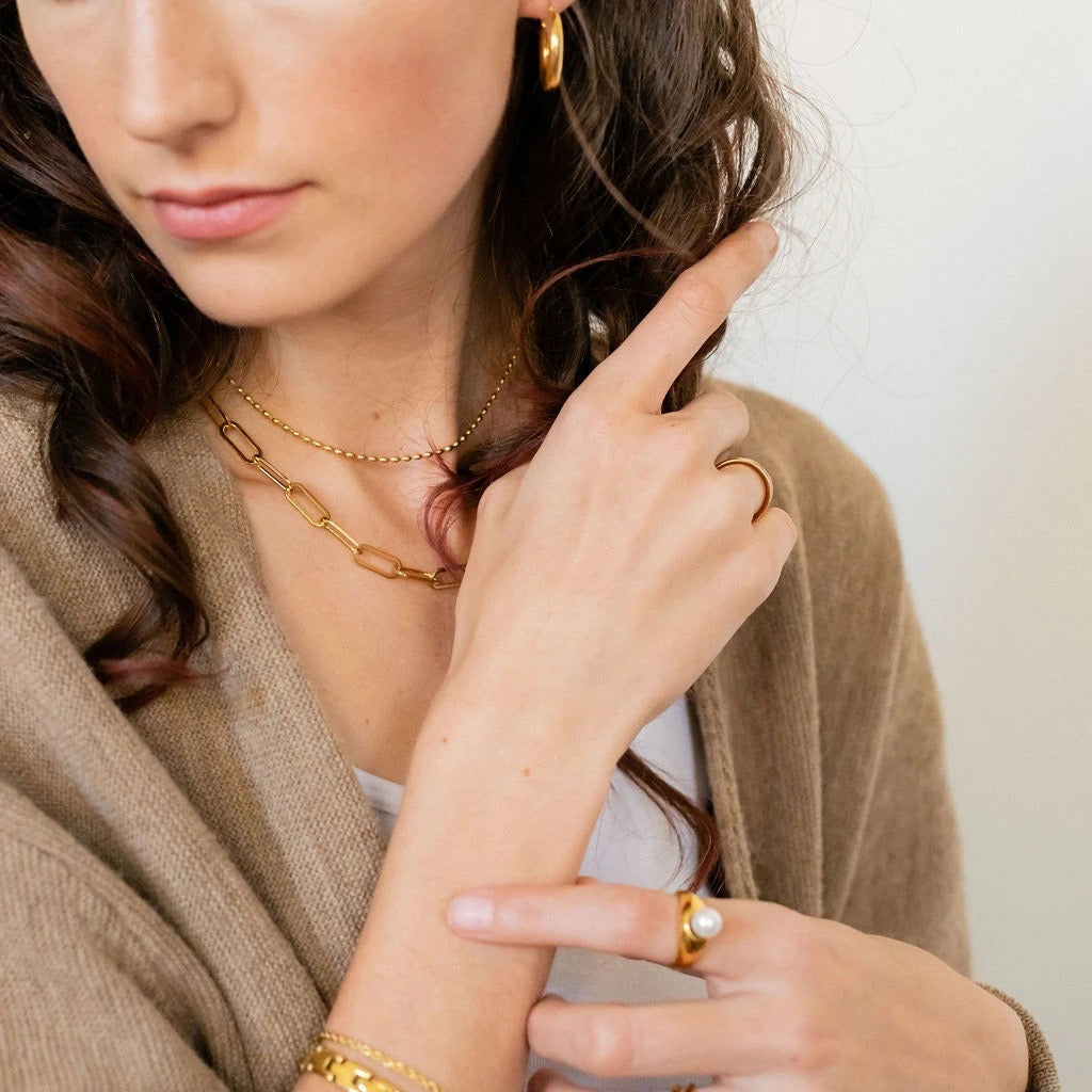 18K Gold Classic Paperclip Chain Necklace