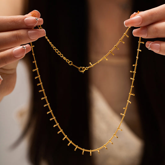 18K Gold Fringe Chain Necklace