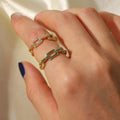 18K Gold Bling Link Ring