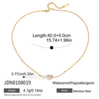 18K Gold Heart Knot Bling Dainty Pendant Necklace