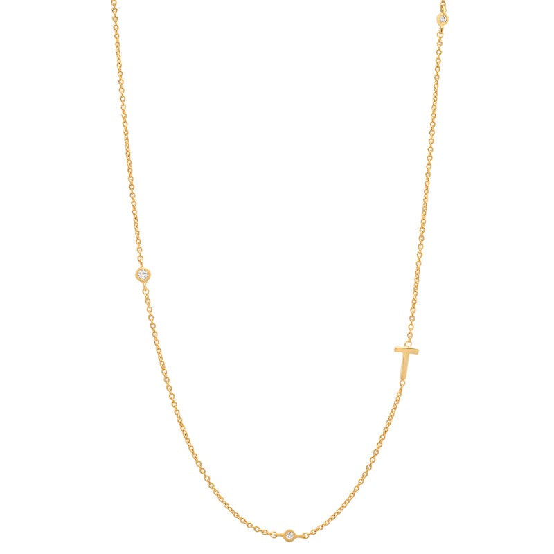 18K Gold Minimalist Starry Initial Choker Necklace