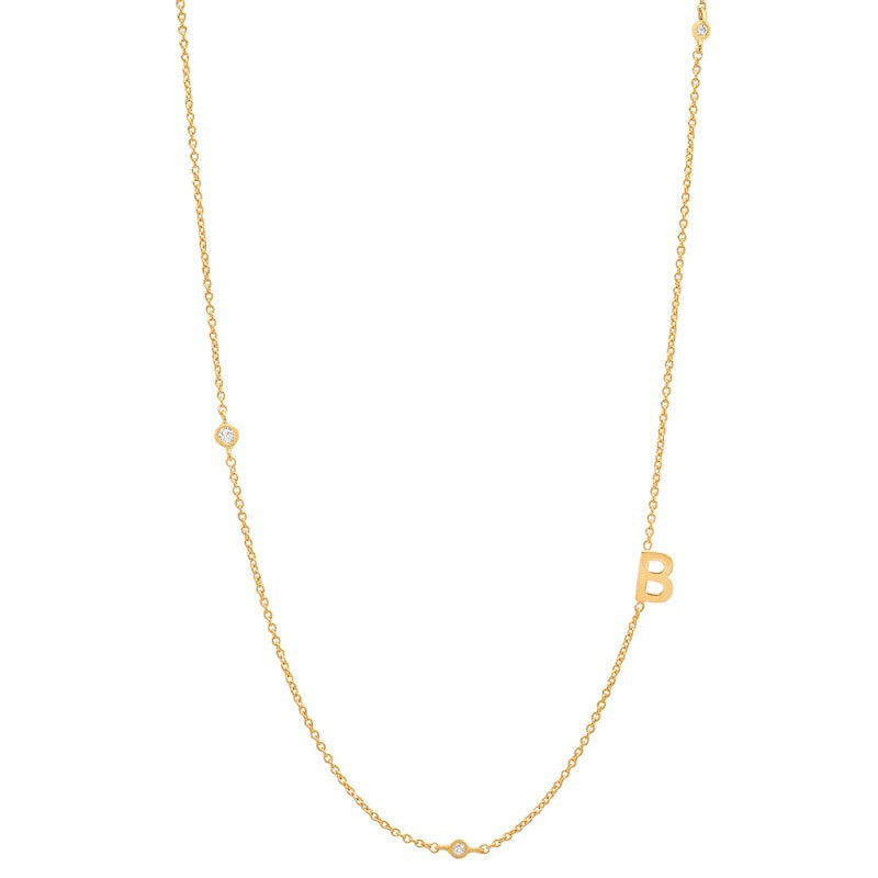 18K Gold Minimalist Starry Initial Choker Necklace