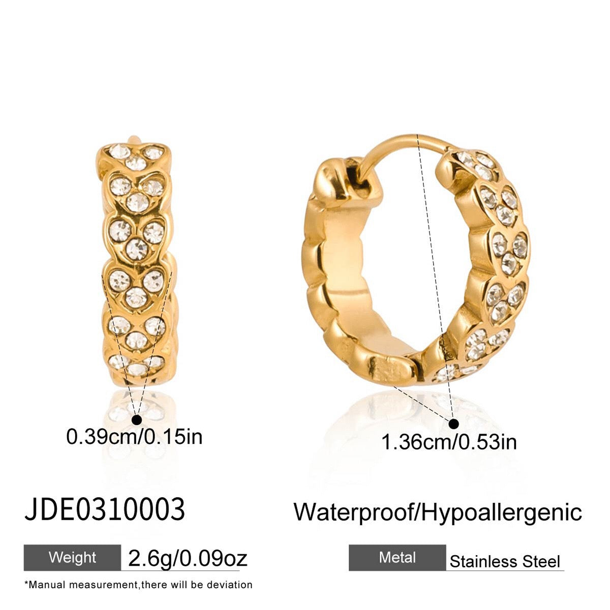 18K Gold Daily Luxe Small Hoop Huggie Earrings Ear Cuffs Stack