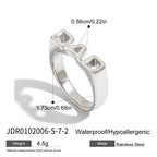 18K Gold MOM DAD BRO Letter Stacking Ring
