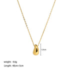 18K Gold Minimalist Teardrop Pendant Dainty Necklace