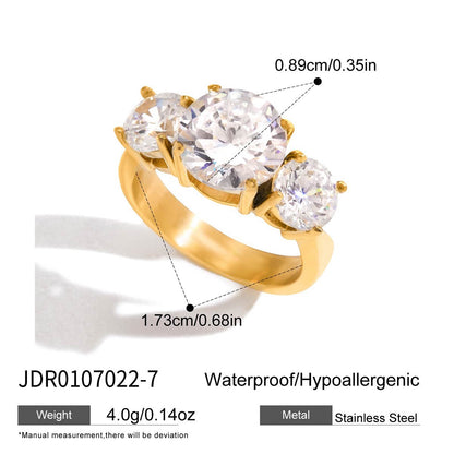 18K Gold Diamond Royale Statement CZ Cocktail Ring