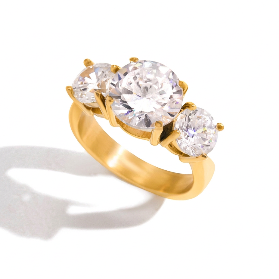 18K Gold Diamond Royale Statement CZ Cocktail Ring