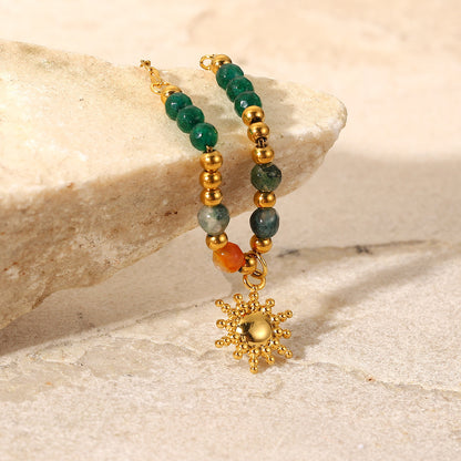 18K Gold Sun Spirit Beaded Necklace