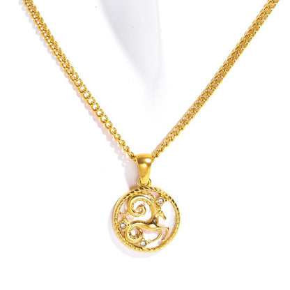 18K Gold Zodiac Astrology Sign Pendant Necklace