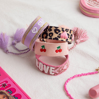 Clean Girl Pink Wristband Friendship Bracelet