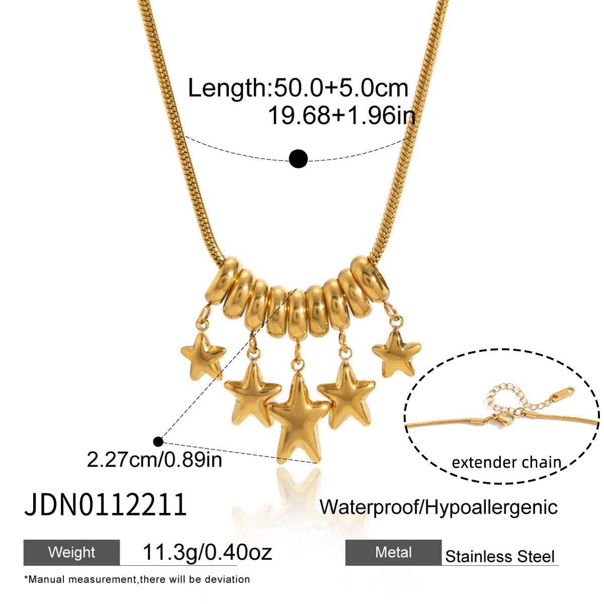 18K Gold and Silver Two Tone Nova Star Charm Long Necklace