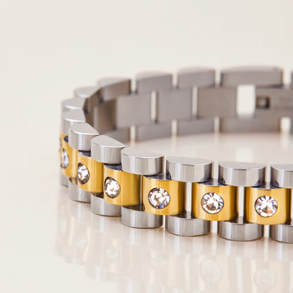 18K Gold Main Character Bling Watch Band Chain Bracelet