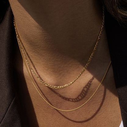 18K Gold Perfect Match Pendant Rope Chain Necklace Set