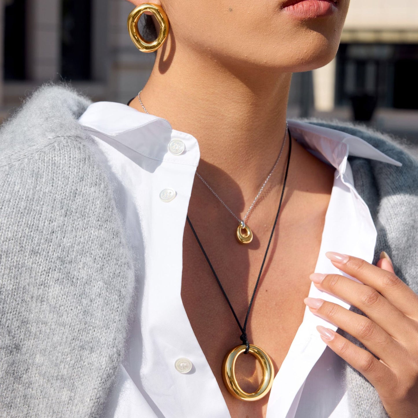 18K Gold Ocean Kissed Bubble Pendant Necklace