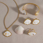 18K Gold Salt Air Seashell Pendant Necklace