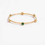 18K Gold Tiny Treasure Statement Slim Bangle Bracelet