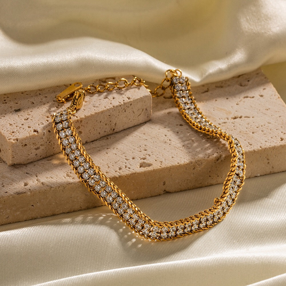 18K Gold Extra Bling Tennis Bracelet