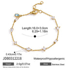 18K Gold Blue Lagoon Dainty Chain Bracelet Stacks