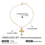 18K Gold Gemstone Cross Pendant Necklace