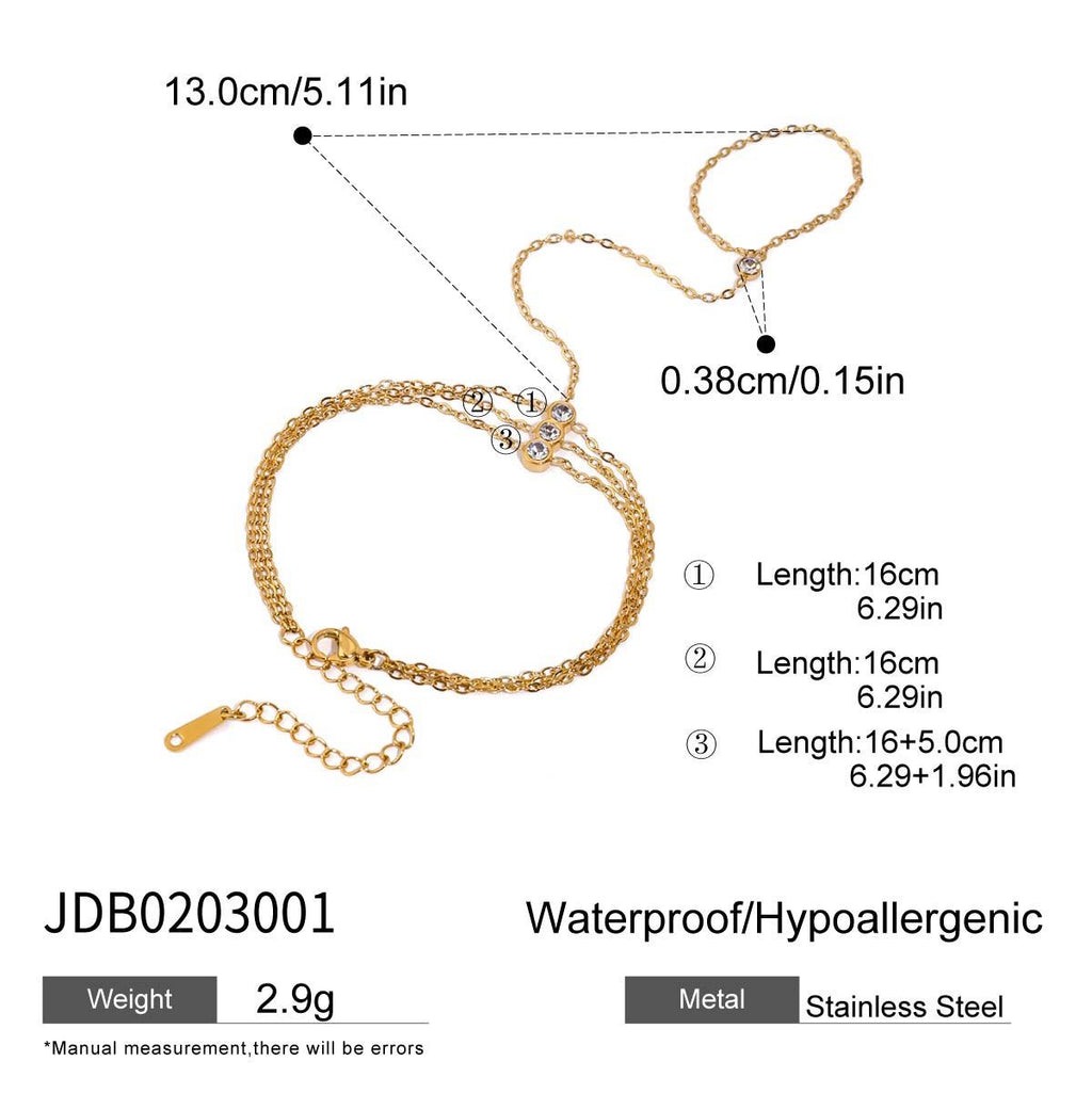 18K Gold Waterproof Royal Princess Hand Chain Bracelet