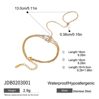 18K Gold Waterproof Royal Princess Hand Chain Bracelet