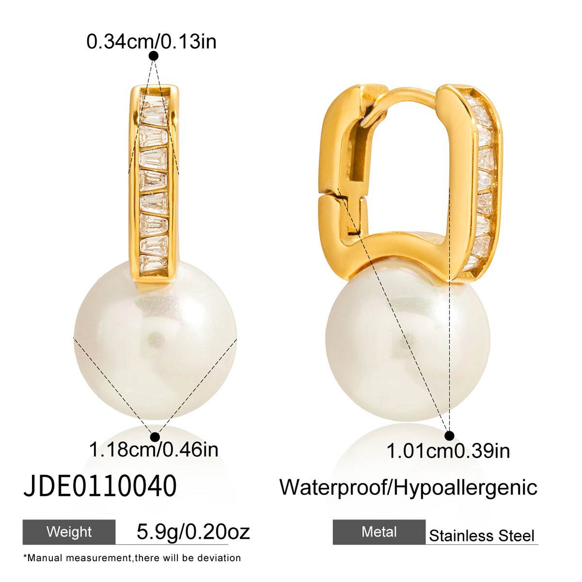 18K Gold Soft Brilliance Pearl Stud Earrings