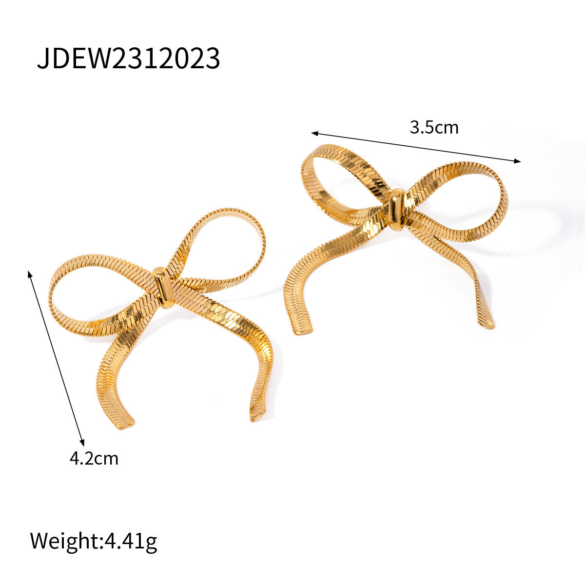 18K Gold Bow Dangle Earrings