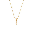 18K Gold Pearl Initial Pendant Necklace