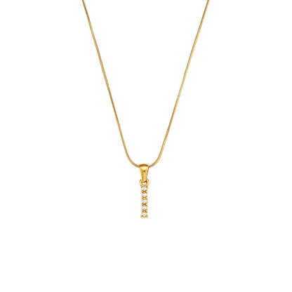 18K Gold Pearl Initial Pendant Necklace