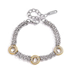 18K Gold and Silver Off Duty Two Tone Chain Bracelet