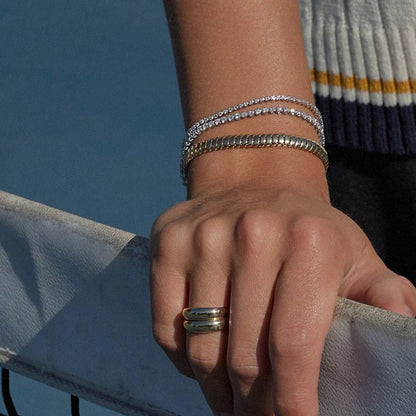 18K Gold Luxe Shine Dainty Tennis Chain Bracelet