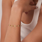 18K Gold White Daisy Flower Chain Choker Necklace