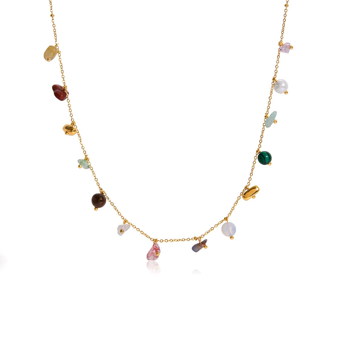18K Gold Sunkissed Memory Color Beads Chain Bracelet