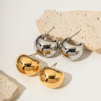18K Gold Chunky Dome Statement Stud Earrings