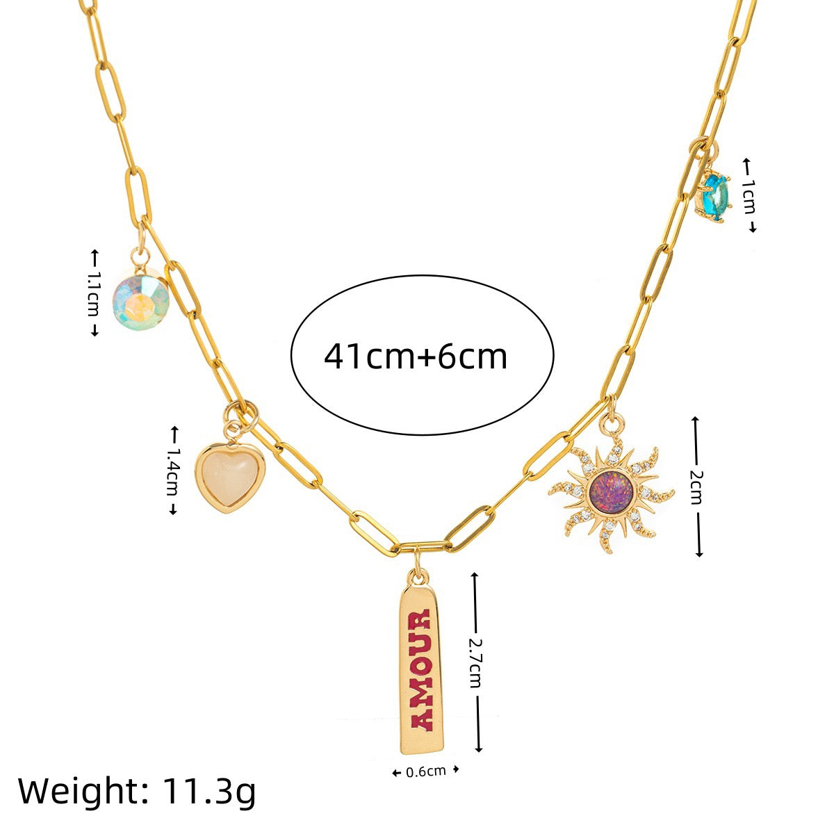 14K Gold Amour Charm Necklace