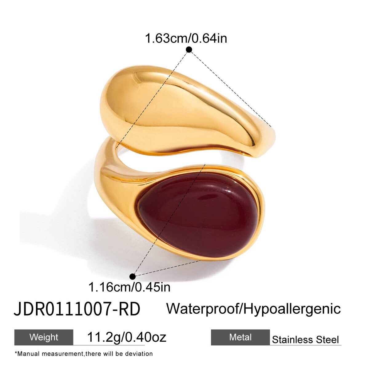 18K Gold Modern Royalty Gemstone Pearl Statement Ring